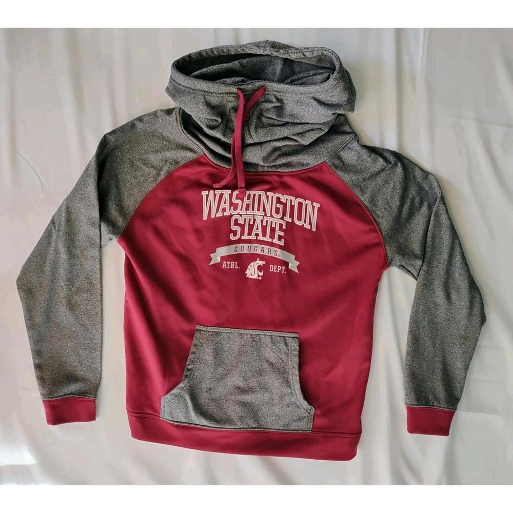 Washington State Cougars Champion Womens Large Turtleneck Cowl Neck Hoodie